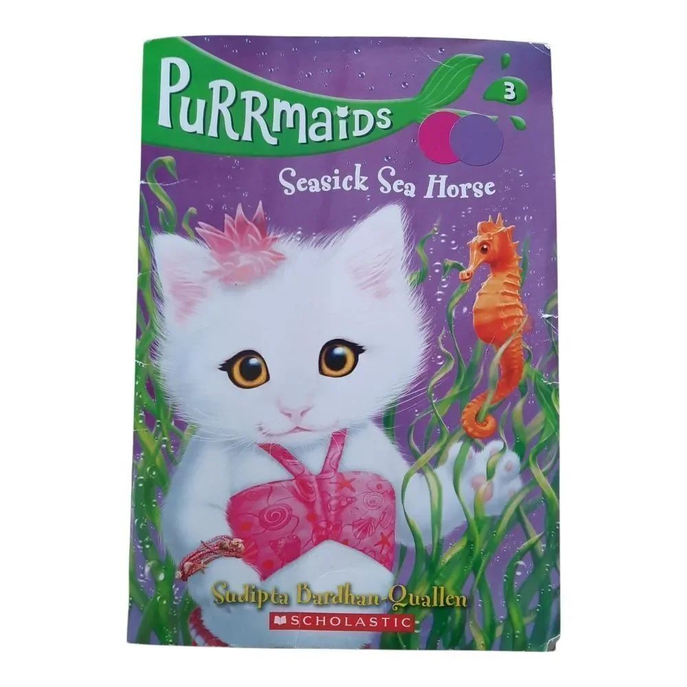 Scholastic Purrmaids Book with Green and Pink Highlights
